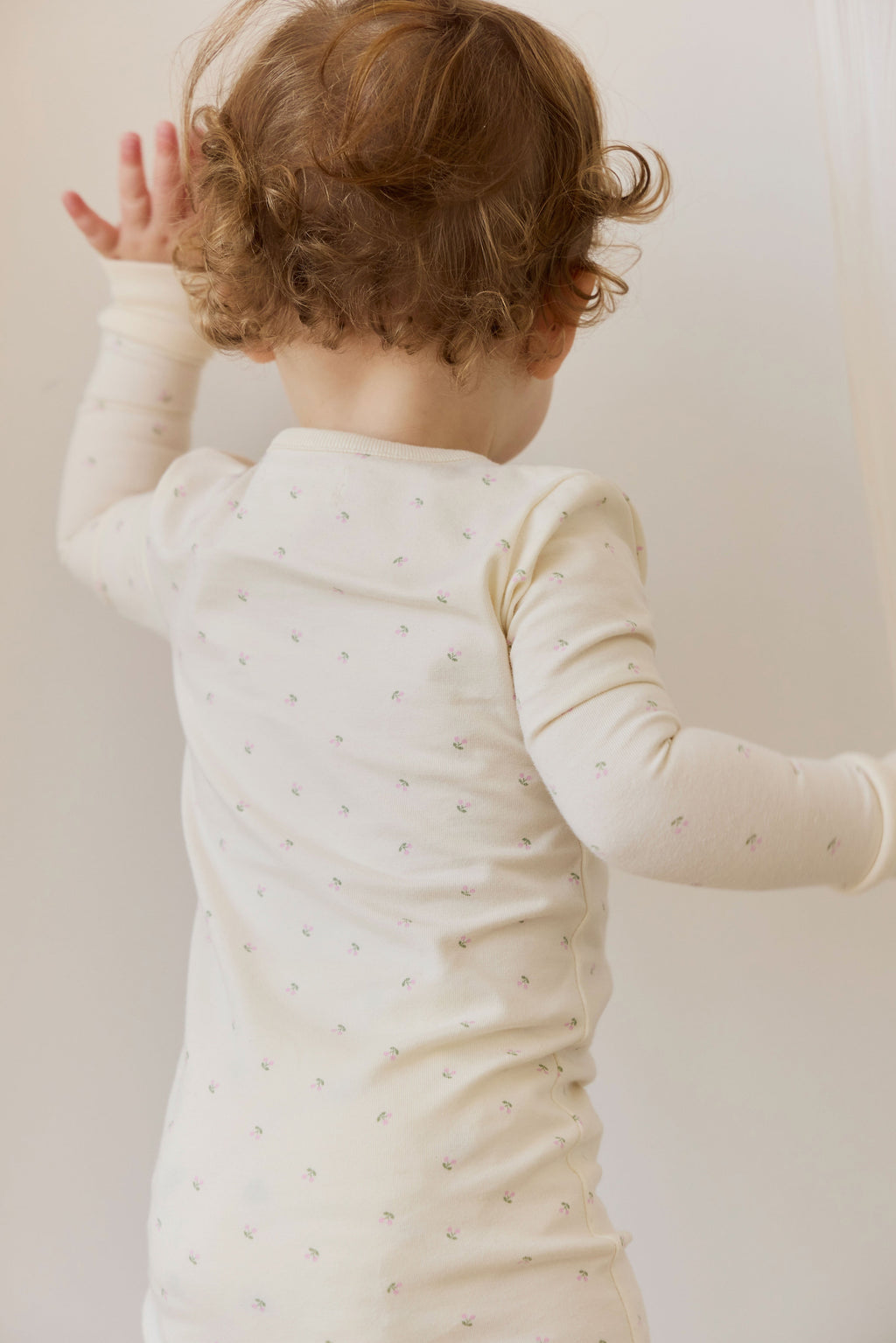 Combinaison en coton biologique à imprimé cerises Sweet Cream, avec fermeture éclair sur le devant et poignets côtelés, pour dormir et jouer, 0–3 ans