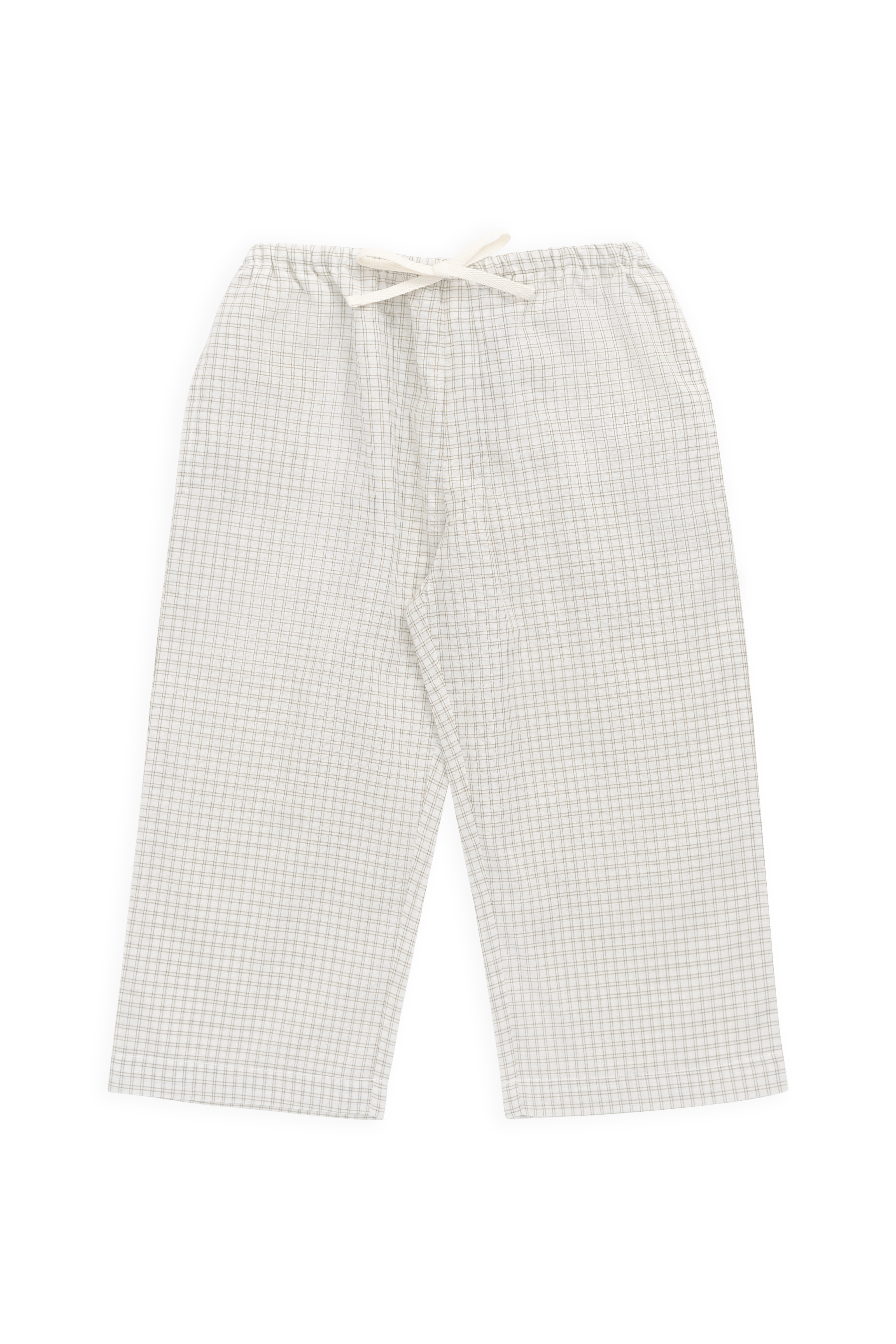 Pantalon décontracté intemporel à carreaux double fenêtre en pacane et coton biologique avec ceinture pour enfants de 6 mois à 8 ans