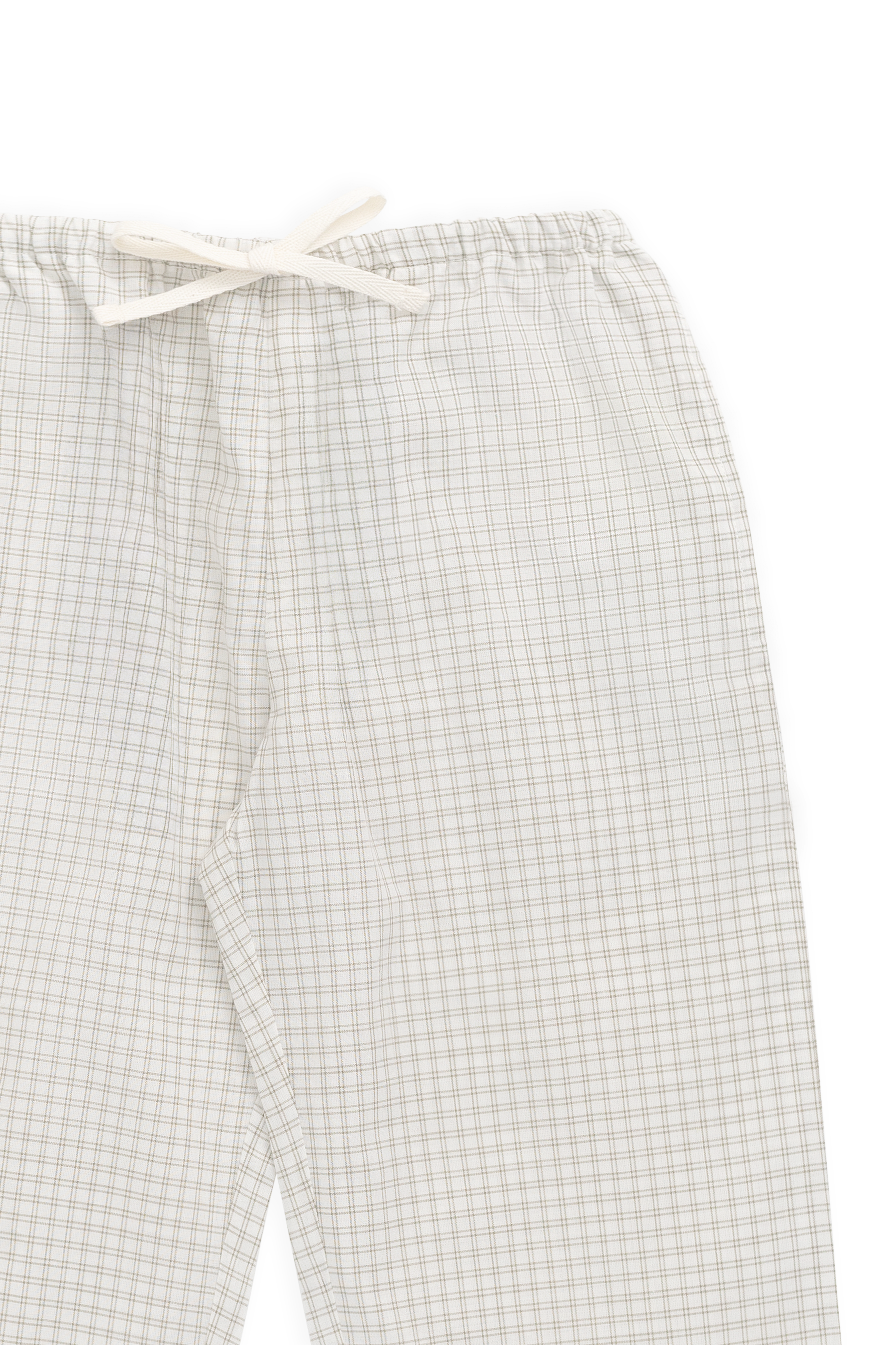 Pantalon décontracté intemporel à carreaux double fenêtre en pacane et coton biologique avec ceinture pour enfants de 6 mois à 8 ans