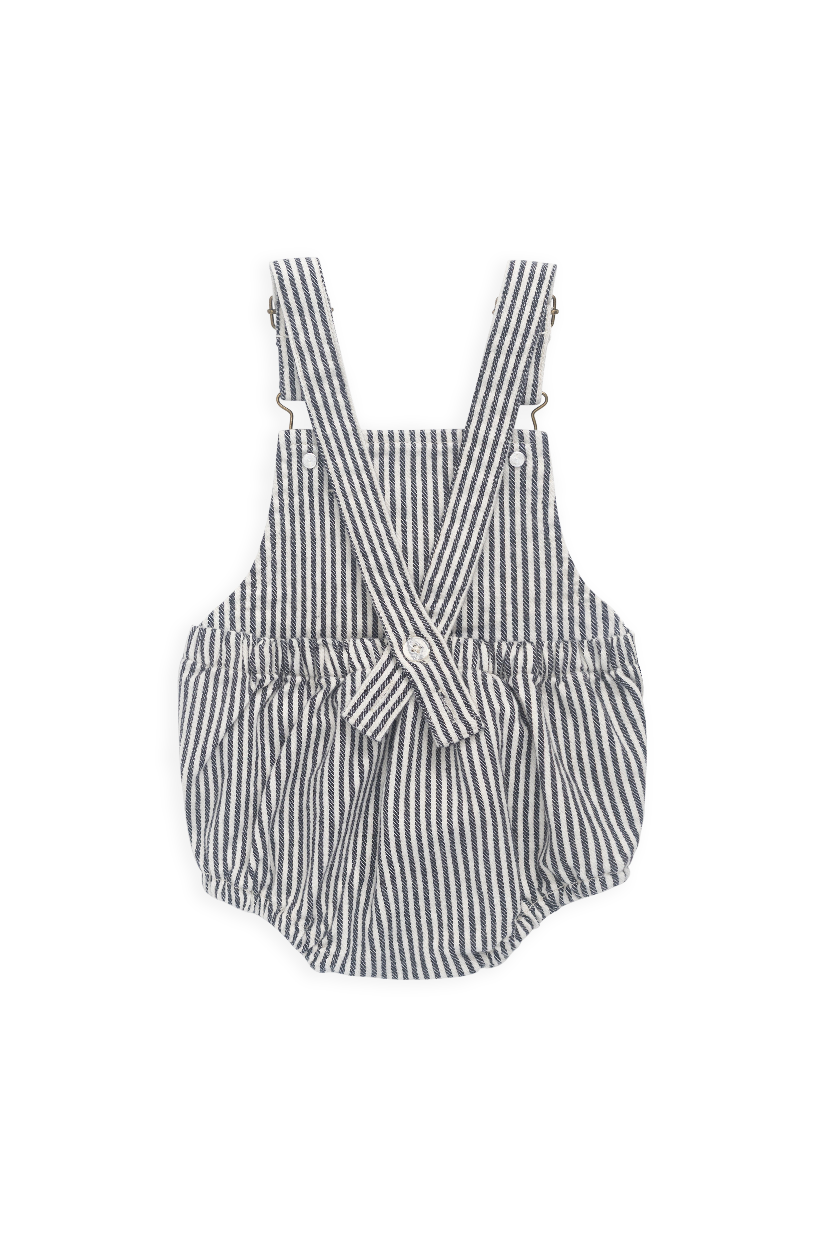 Combinaison Bébé Rayée Marin Vintage en Coton-Élasthanne, Bretelles Ajustables & Boutons-Pression, 0M–3A