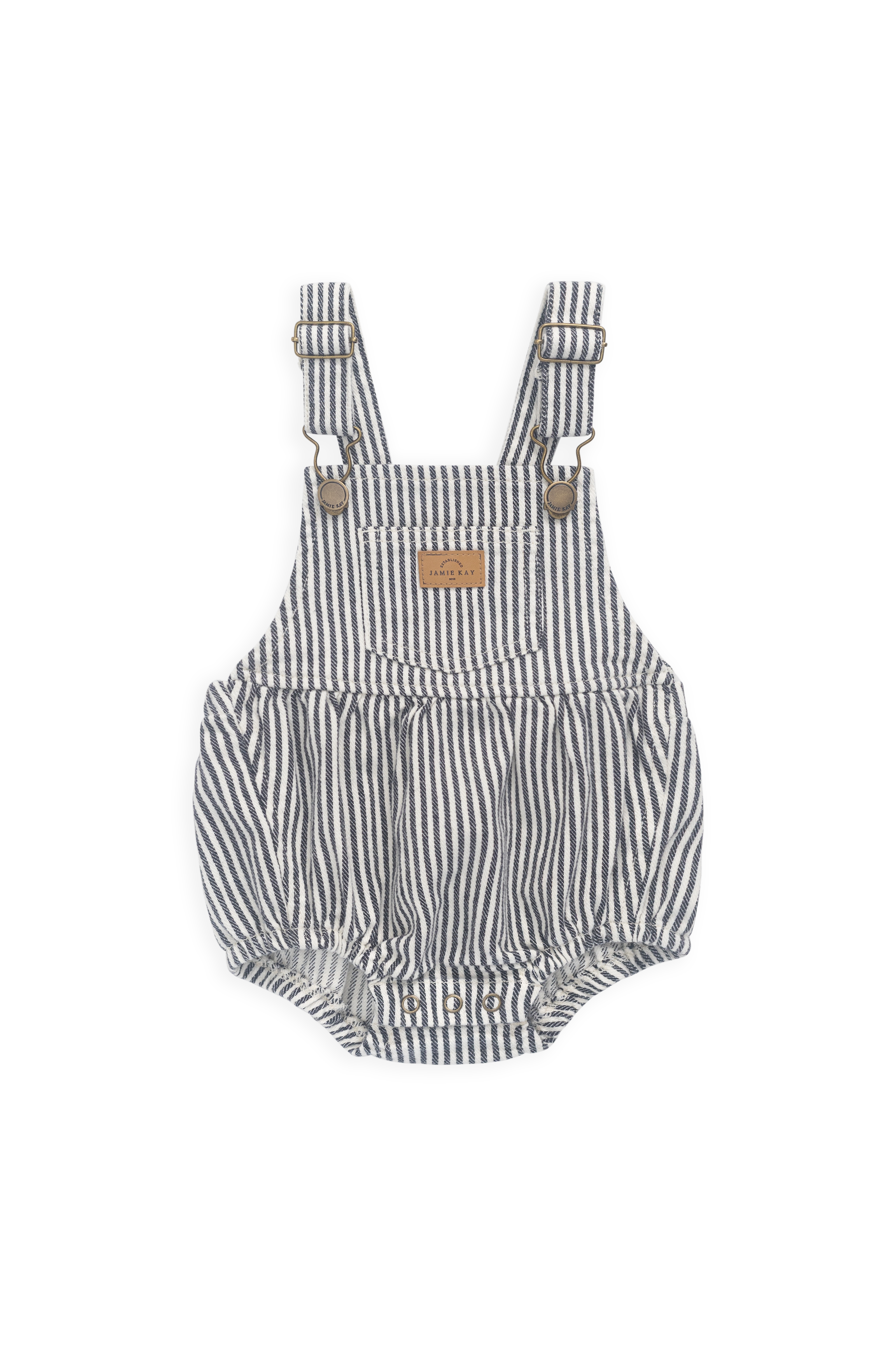 Combinaison Bébé Rayée Marin Vintage en Coton-Élasthanne, Bretelles Ajustables & Boutons-Pression, 0M–3A