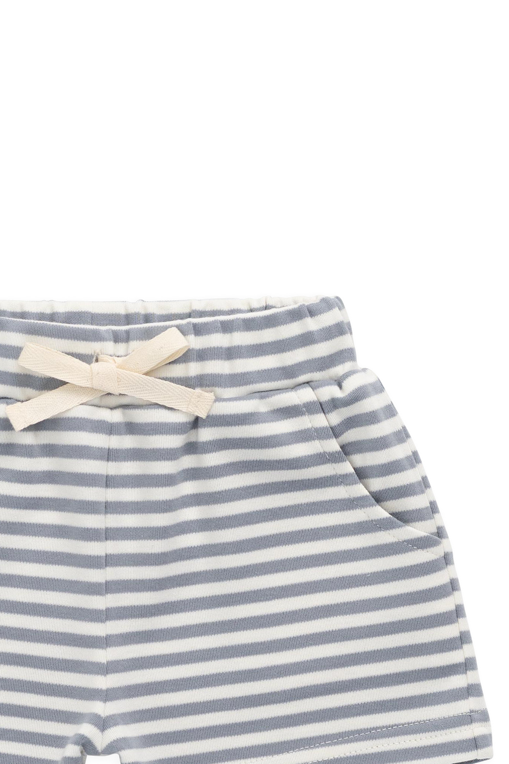 Short en Coton Pima à Fines Rayures avec Cordon de Serrage à la Taille et Poches pour Enfants 0M–8A
