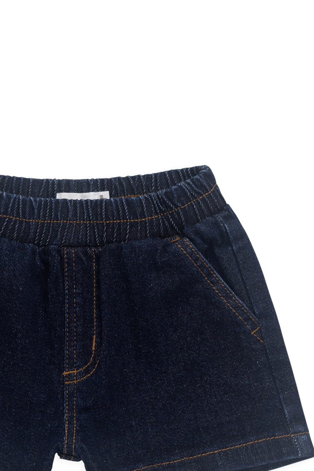 Short en jean indigo décontracté en coton pour enfants de 6 mois à 6 ans, taille élastique et poches