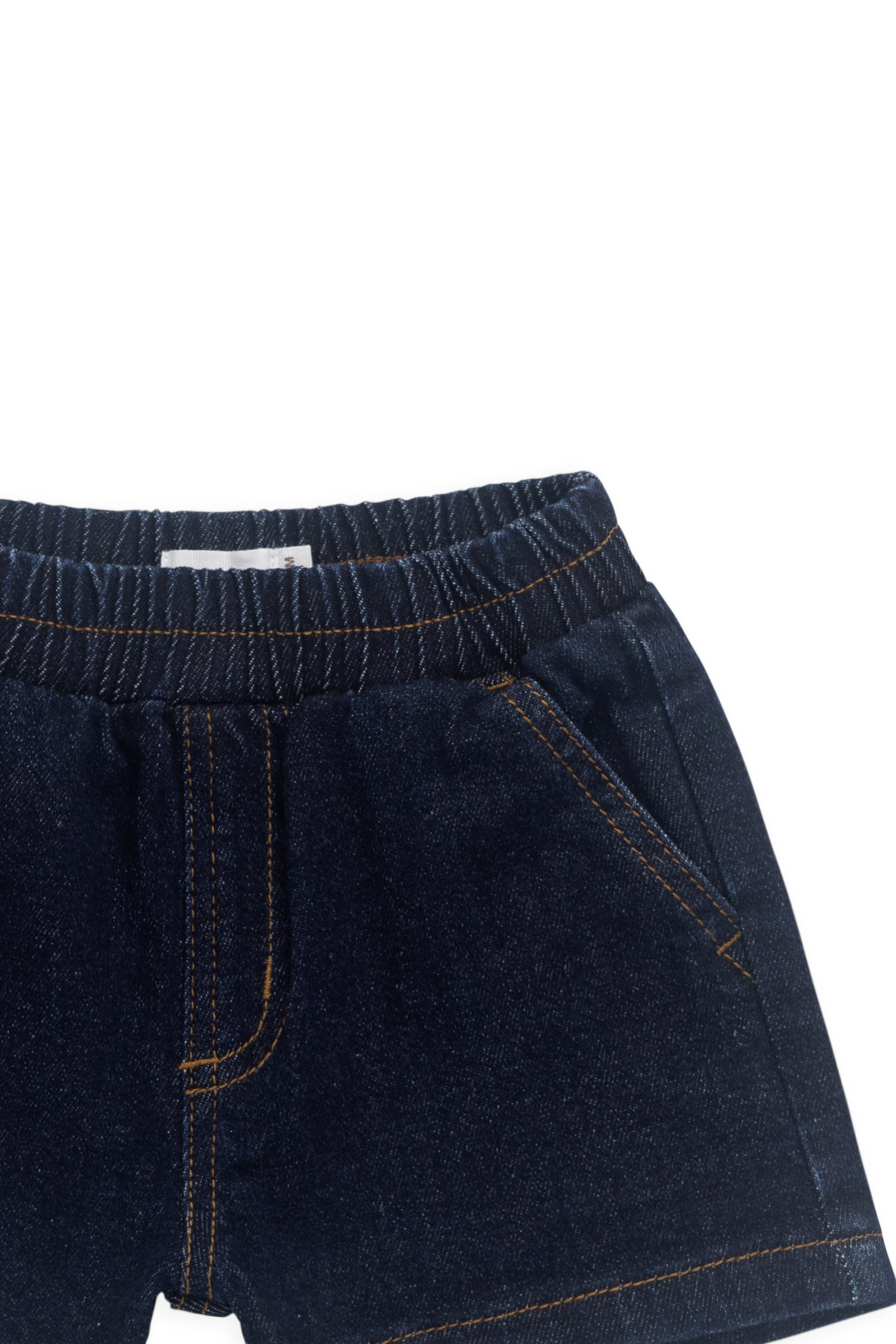 Short en jean indigo décontracté en coton pour enfants de 6 mois à 6 ans, taille élastique et poches