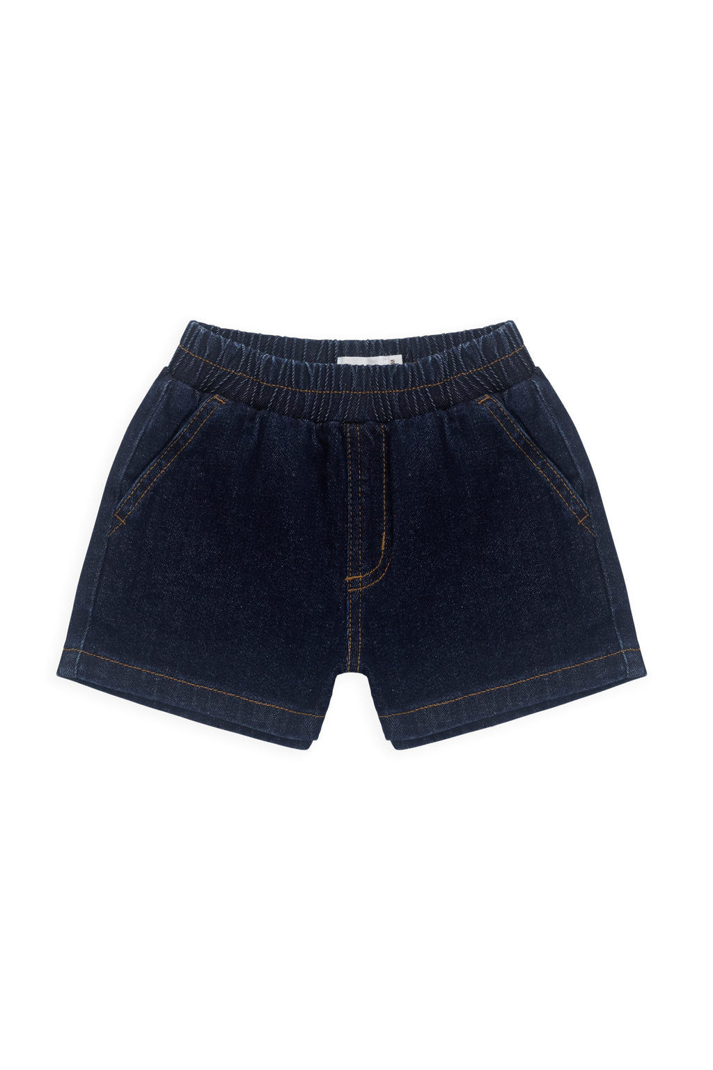 Short en jean indigo décontracté en coton pour enfants de 6 mois à 6 ans, taille élastique et poches