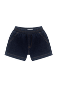 Short en jean indigo décontracté en coton pour enfants de 6 mois à 6 ans, taille élastique et poches