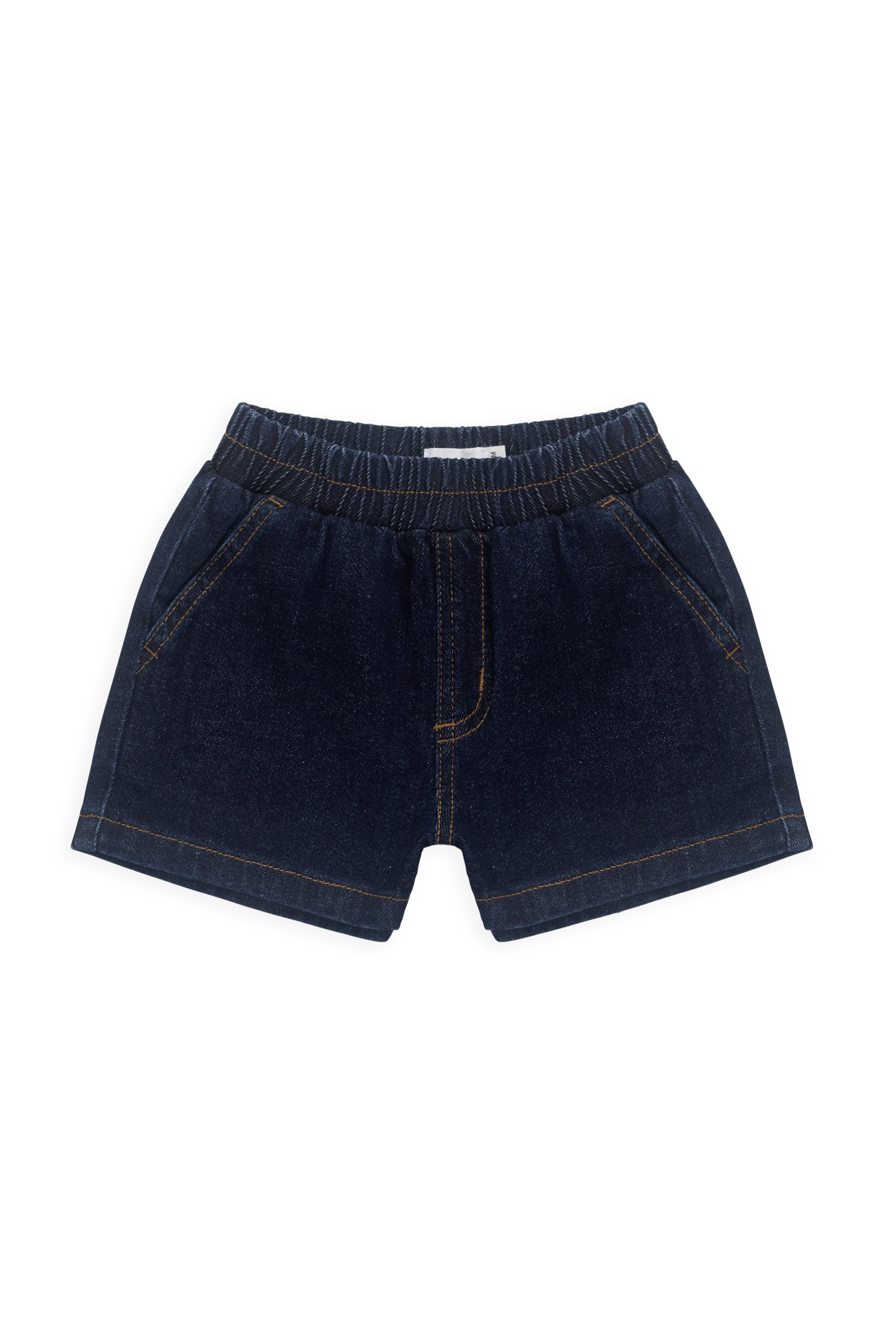 Short en jean indigo décontracté en coton pour enfants de 6 mois à 6 ans, taille élastique et poches