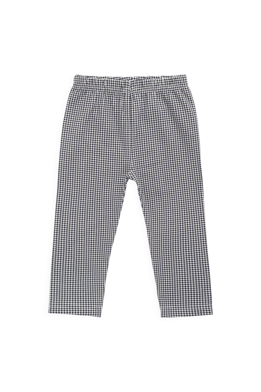 Legging Quotidien en Coton Biologique à Carreaux Vichy Bleu Marine Classique avec Taille Élastique pour Filles NB–10 Ans