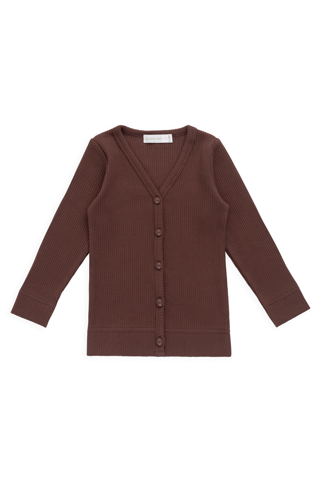 Gilet côtelé en coton modal bio Cannelle Terreuse avec boutons pour superposer, pour filles de 0 mois à 10 ans