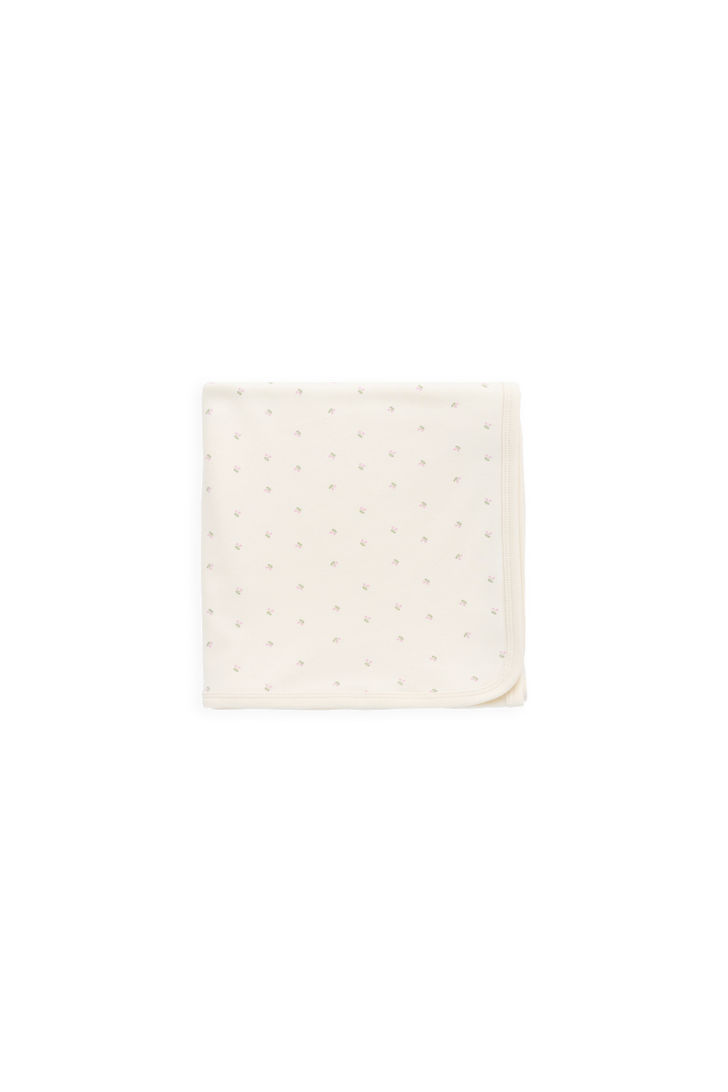 Couverture Bébé en Coton Bio 100% Crème Délcate Imprimé Cerises pour la Sieste et la Poussette 39x39