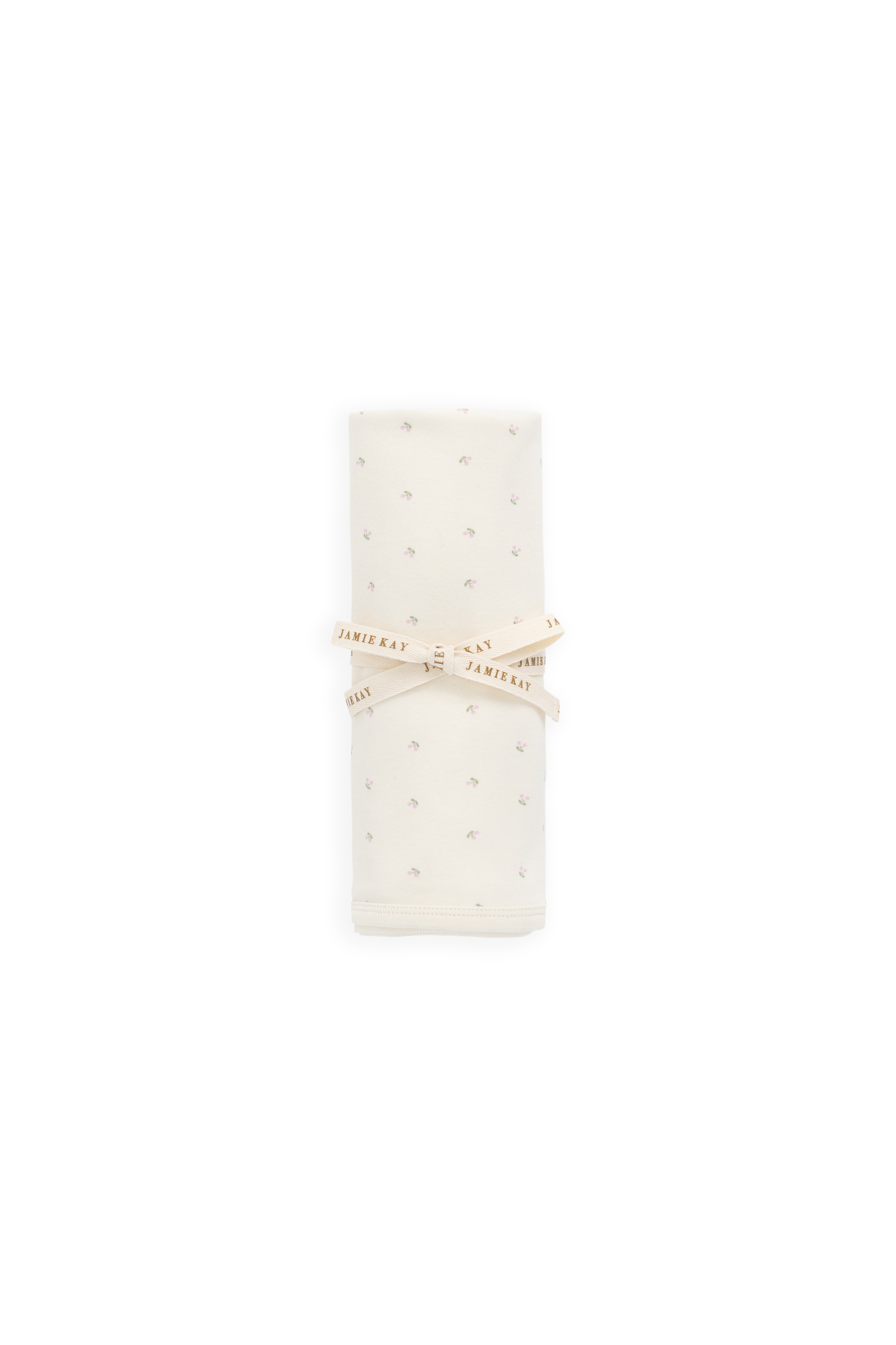 Couverture Bébé en Coton Bio 100% Crème Délcate Imprimé Cerises pour la Sieste et la Poussette 39x39
