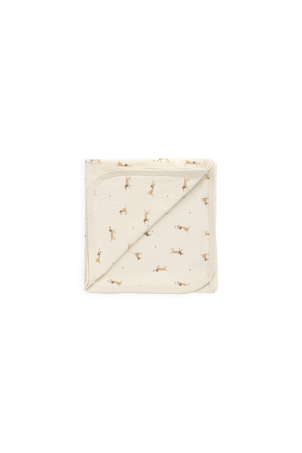 Couverture pour bébé en coton 100 % biologique imprimé manioc Sweet Cream Play Ball pour la sieste et la poussette 39x39