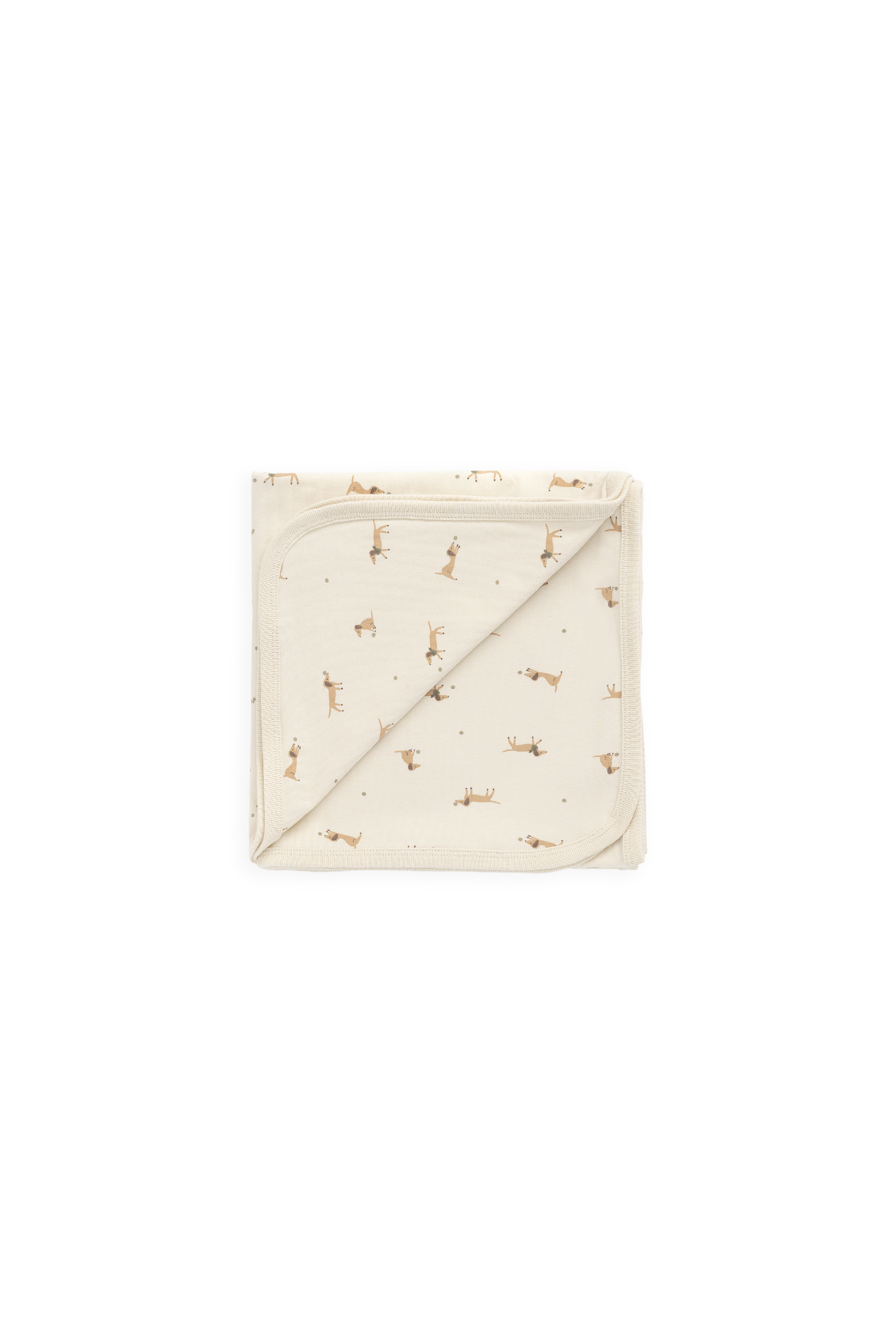 Couverture pour bébé en coton 100 % biologique imprimé manioc Sweet Cream Play Ball pour la sieste et la poussette 39x39
