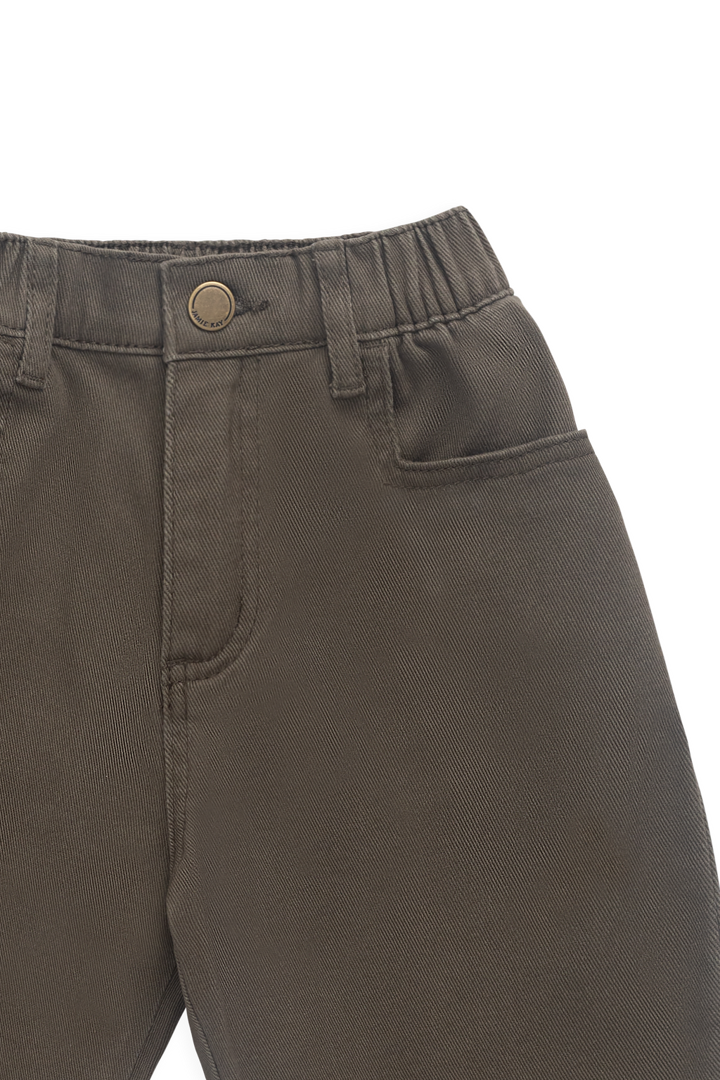 Pantalon droit classique en velours côtelé, coloris chaud, coton-élasthanne avec taille élastiquée pour enfants 6M–8A