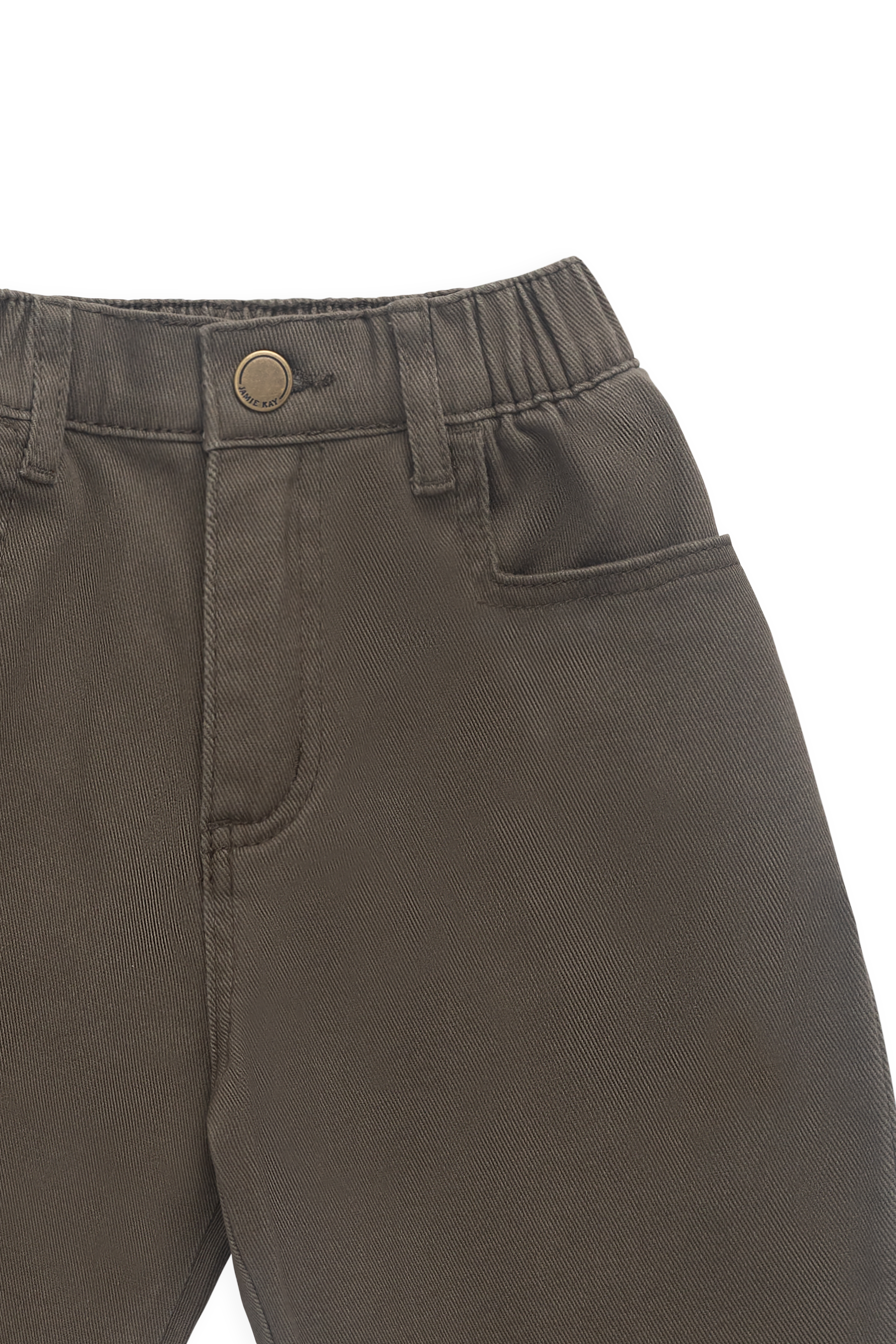 Pantalon droit classique en velours côtelé, coloris chaud, coton-élasthanne avec taille élastiquée pour enfants 6M–8A