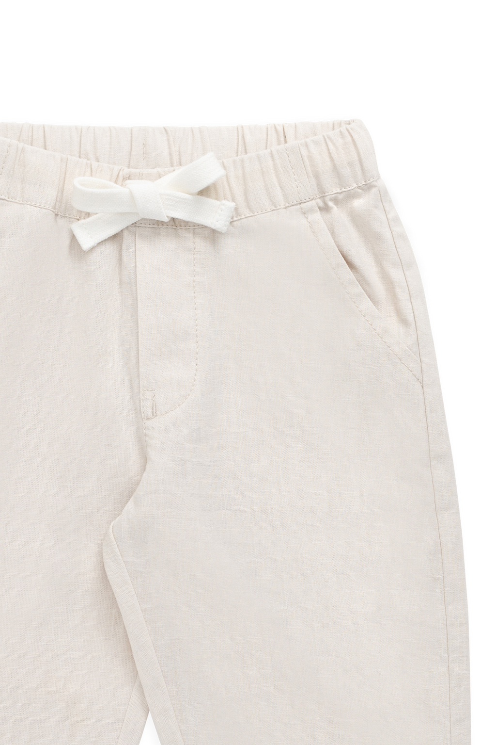 Pantalon droit décontracté en lin et coton avec taille élastique pour le confort quotidien 6M–10A