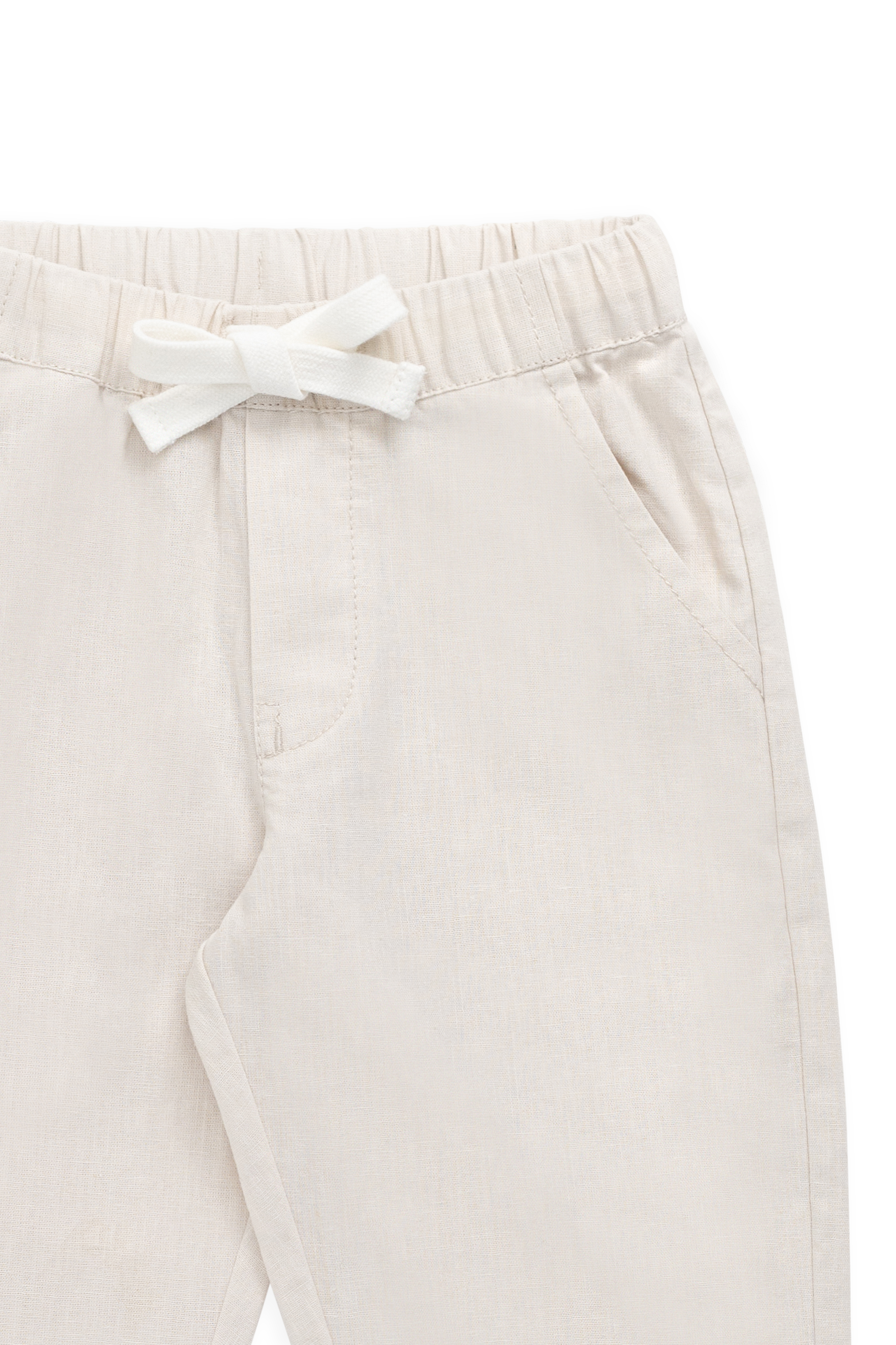 Pantalon droit décontracté en lin et coton avec taille élastique pour le confort quotidien 6M–10A