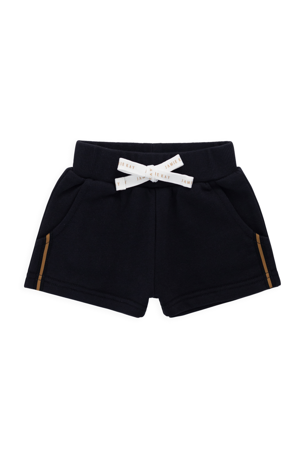 Short décontracté classique marine en coton biologique avec ceinture et poches latérales pour enfants actifs 6M-8Y