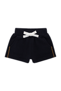 Short décontracté classique marine en coton biologique avec ceinture et poches latérales pour enfants actifs 6M-8Y