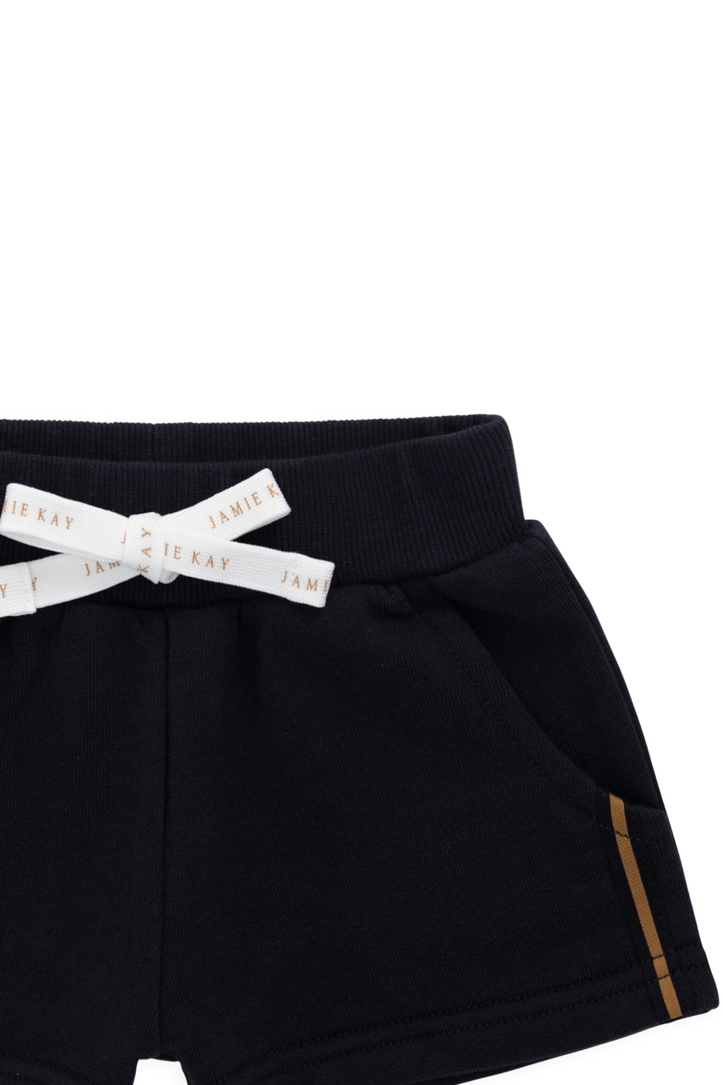 Short décontracté classique marine en coton biologique avec ceinture et poches latérales pour enfants actifs 6M-8Y
