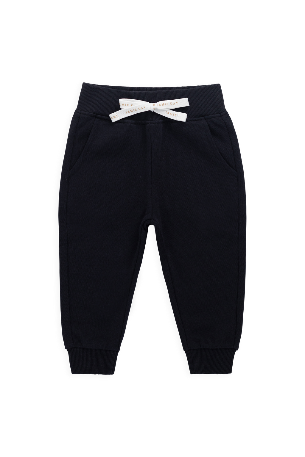 Pantalon de jogging bleu marine douillet 100 % coton biologique avec cordon de serrage à la taille pour jouer et se détendre 6M–8A