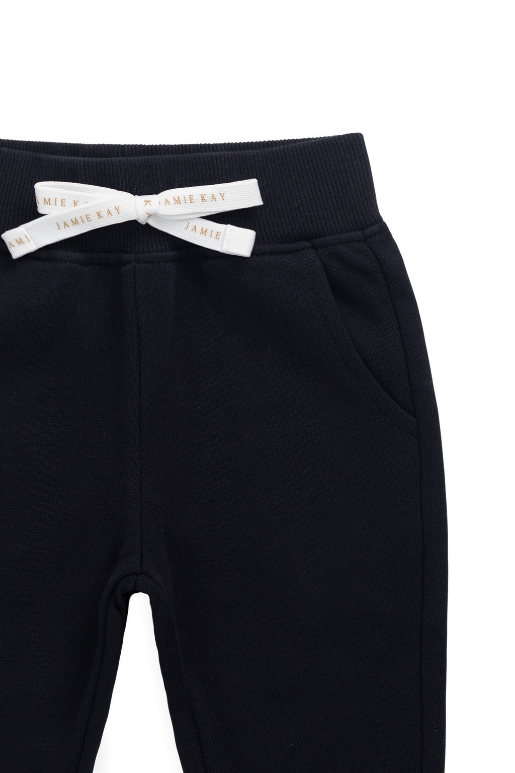 Pantalon de jogging bleu marine douillet 100 % coton biologique avec cordon de serrage à la taille pour jouer et se détendre 6M–8A