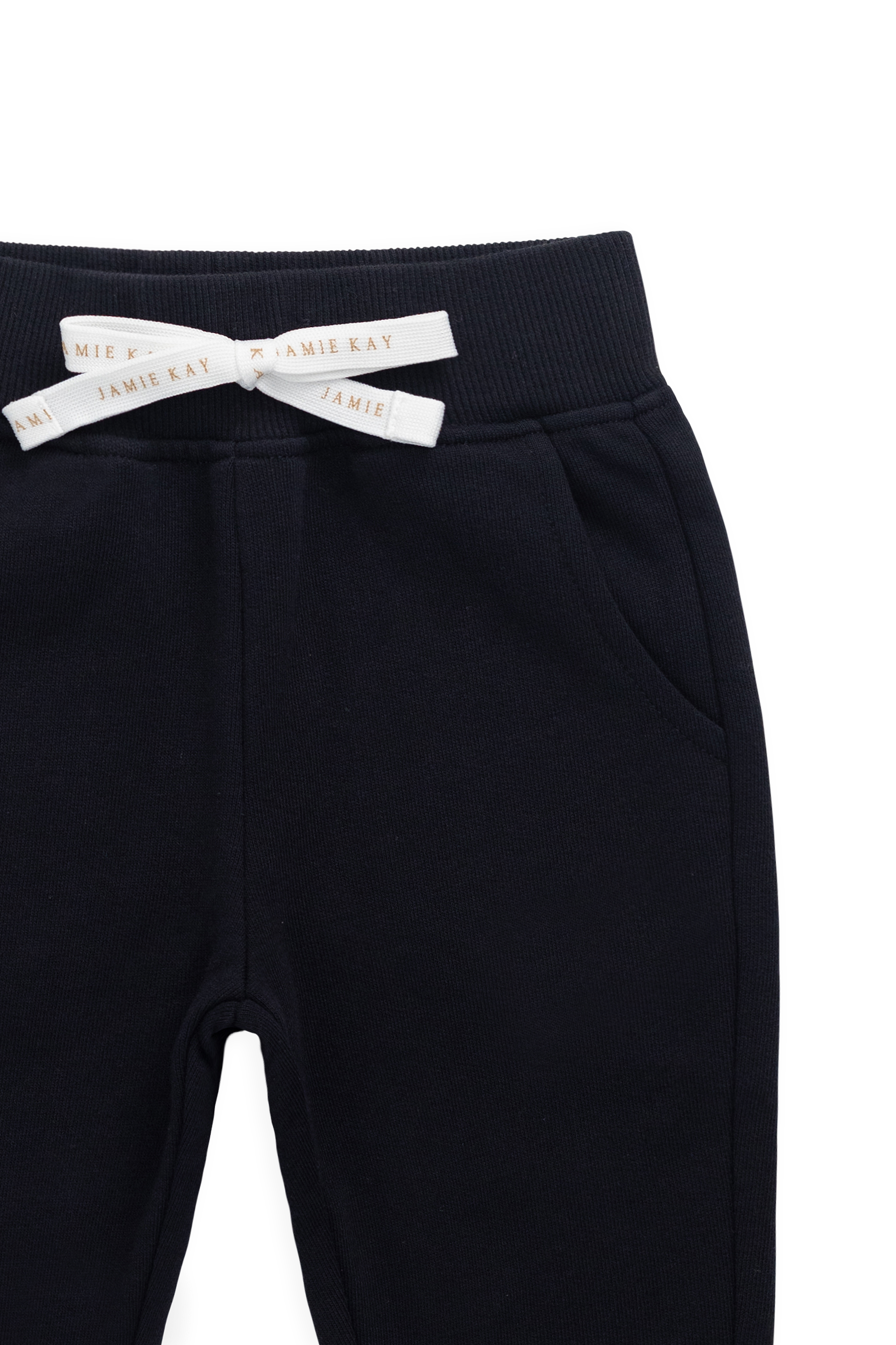 Pantalon de jogging bleu marine douillet 100 % coton biologique avec cordon de serrage à la taille pour jouer et se détendre 6M–8A