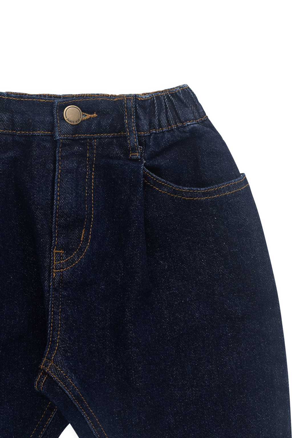 Pantalon fuselé décontracté en jean indigo coton avec taille élastique et poches fonctionnelles pour enfants 6M–8A