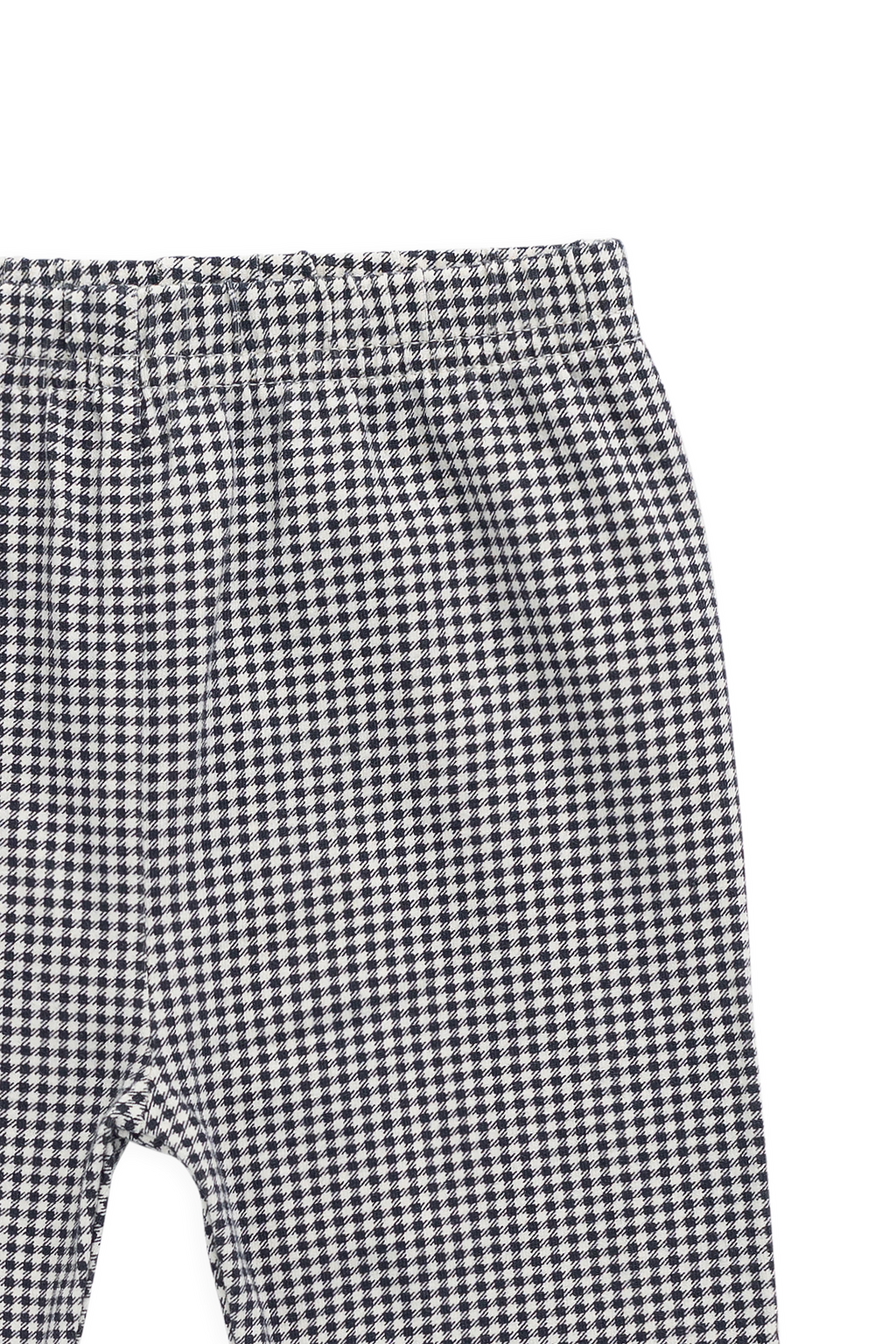 Legging Quotidien en Coton Biologique à Carreaux Vichy Bleu Marine Classique avec Taille Élastique pour Filles NB–10 Ans