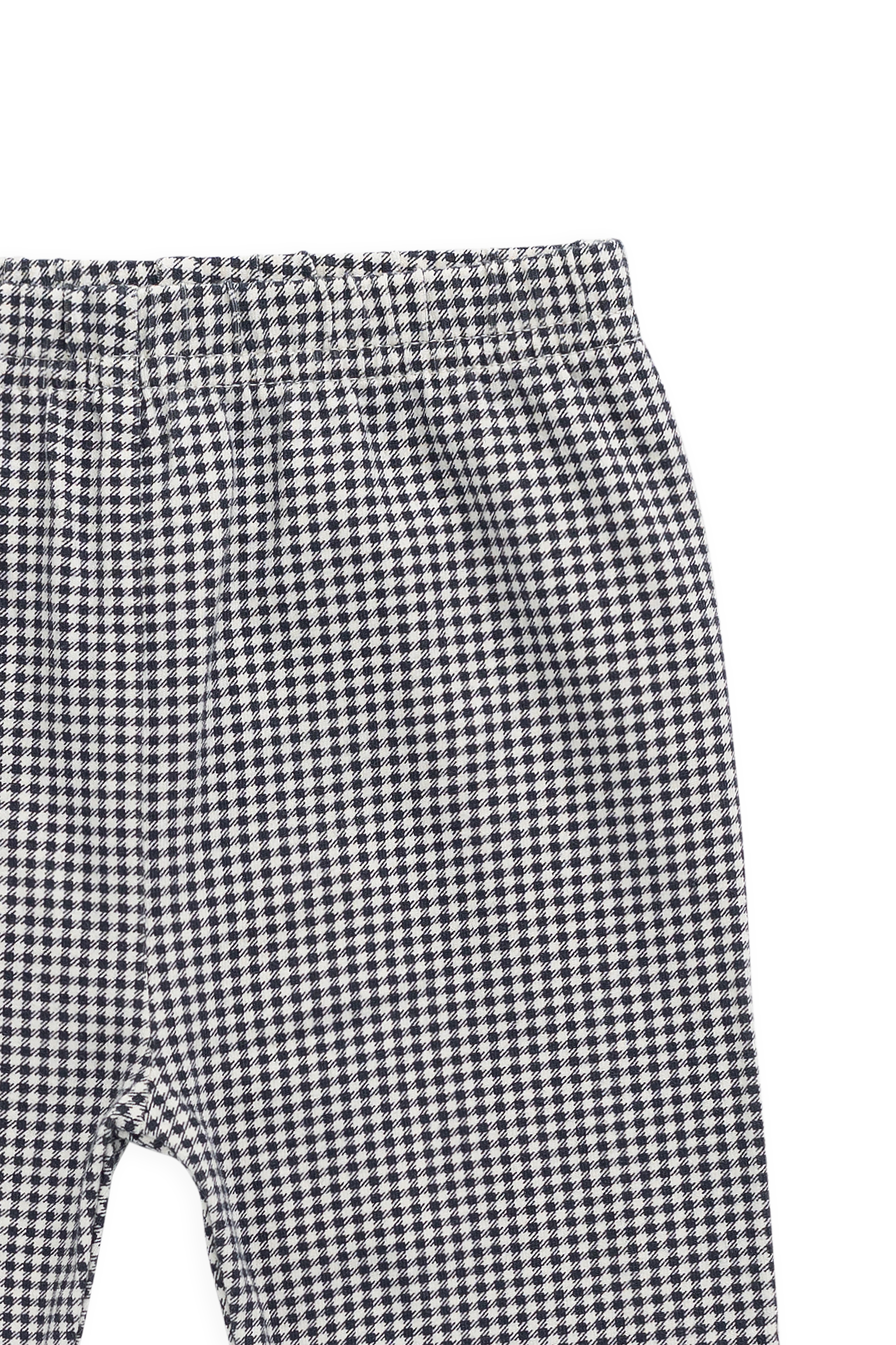 Legging Quotidien en Coton Biologique à Carreaux Vichy Bleu Marine Classique avec Taille Élastique pour Filles NB–10 Ans