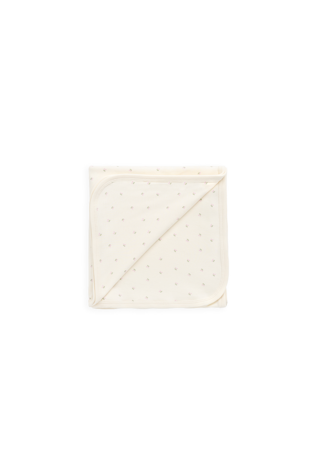 Couverture Bébé en Coton Bio 100% Crème Délcate Imprimé Cerises pour la Sieste et la Poussette 39x39